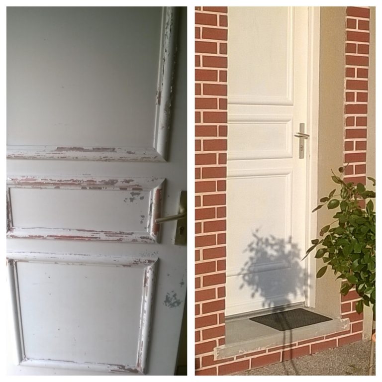 Une porte d'entré avant et après le Home Staging par BULLES & COCON