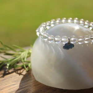 Bracelet Cristal de Roche 6mm Charm Nuage